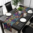 thumbnail image 3 of Yellow Purple Green Table Runner 60 Inches Long, Modern Abstract Art Geometric Kitchen Coffee Dining Table Decoration for Home Party Birthday Wedding Home Decor 13x60 Inches, 3 of 8