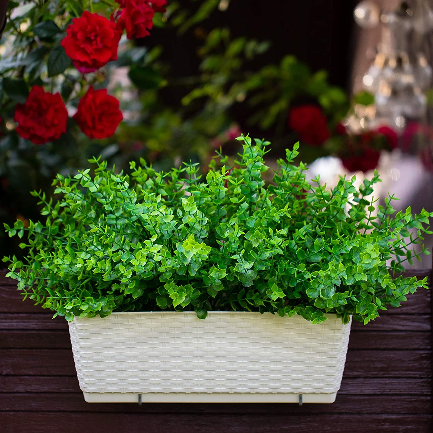 Viworld 14.3” Artificial Plastic Greenery Outdoor Bouquet (12 Count)