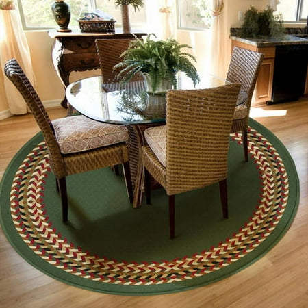 Orian Braid Border Olefin Area Rug Available In Multiple Colors And Sizes