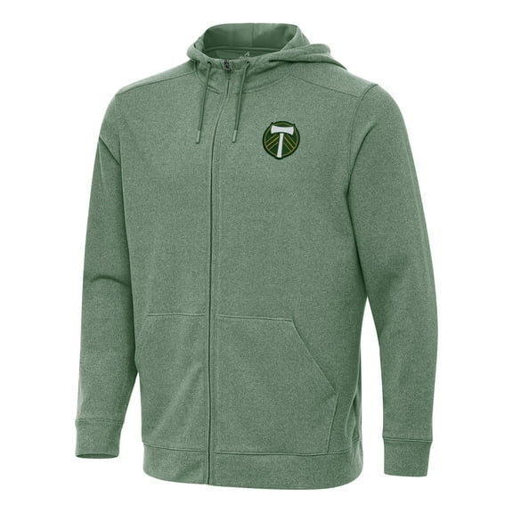 Men's Antigua Hunter Green Portland Timbers Effortless Full-Zip Hoodie