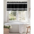 thumbnail image 4 of White Stripes Valances for Windows Geometric Black Background Valance Rod Pocket Light Filtering Short Window Treatments Curtains for Kitchen Bathroom Living Room Bedroom, 1 Panel, 60 x 18 Inch, 4 of 7