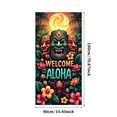 thumbnail image 2 of LUUFILx Tropical Hawaiian Welcome Banner Tiki Mask Backdrop Aloha Party Decoration Summer Festive Event Luau Background Colorful Floral Beach Vibes, 2 of 7