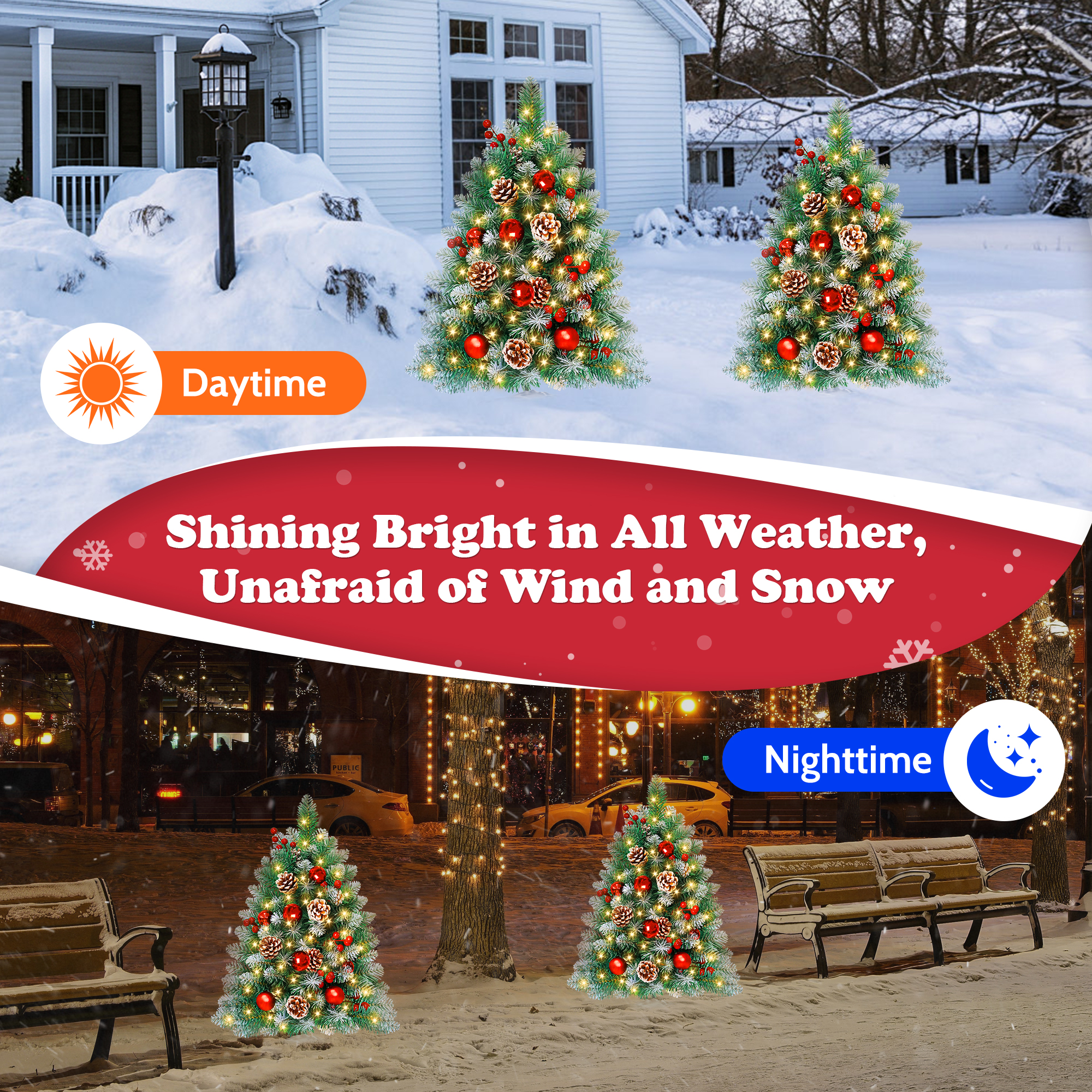 Yexmas 30" Outdoor Christmas Trees LED Lights 2-Pack photo 7