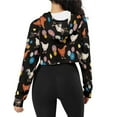 thumbnail image 2 of Renewold Flowers Chicken Crop Tops Hoodies for Birthday Gifts Fashion Lightweight Top Cozy Shirt Casual Women Crew Neck Long Sleeve Pullover Sweatshirt Size 4XL, 2 of 6