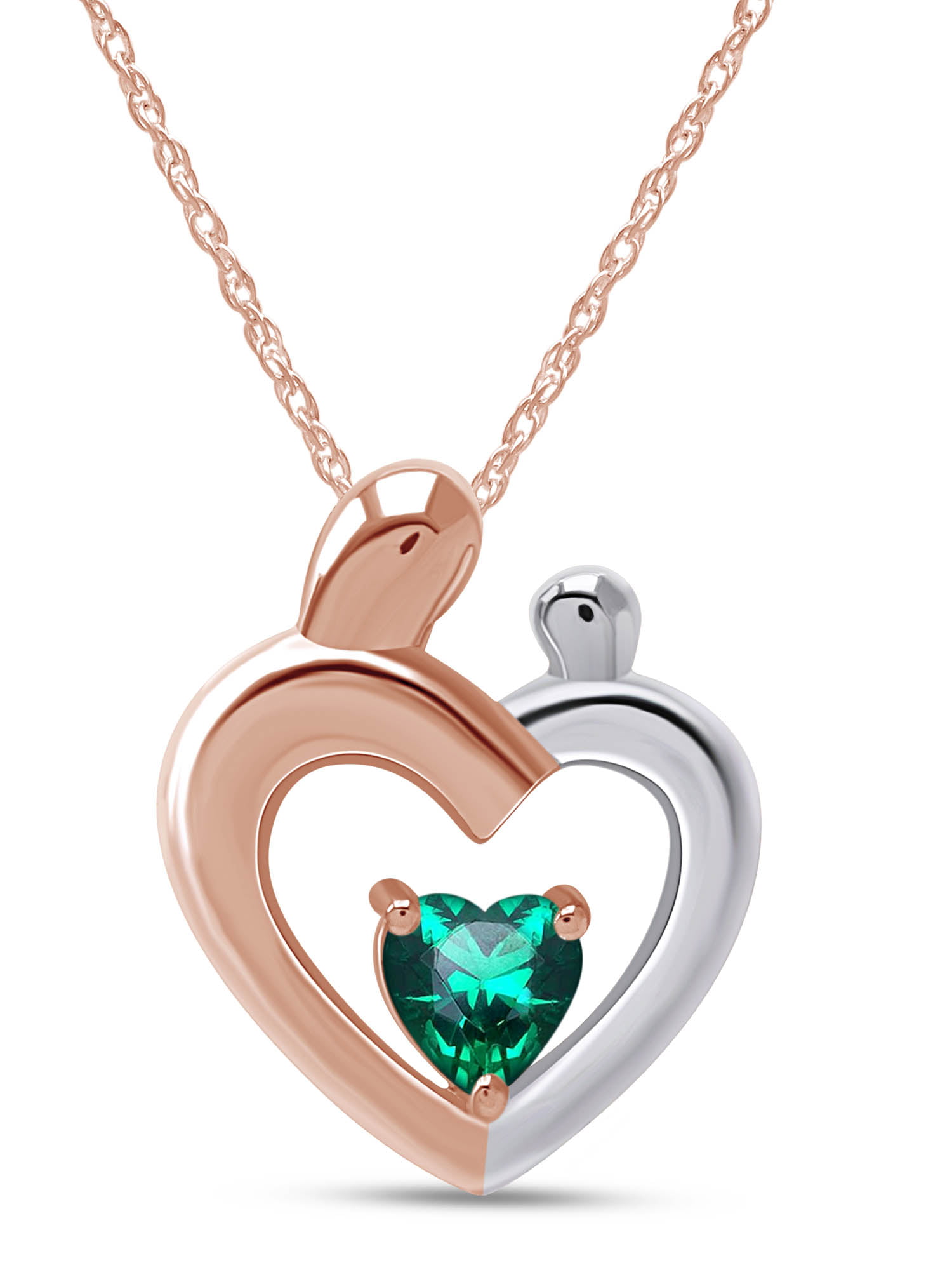 Jewel Zone US 925 Sterling Silver Blue Natural Diamond Heart Pendant Necklace