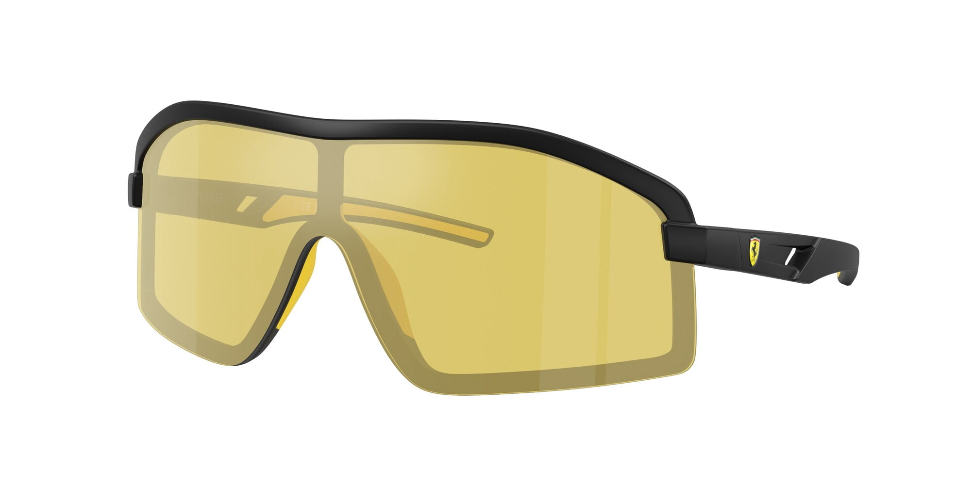 FERRARI SCUDERIA FZ6010U 504 V9 Matte Black Mirror Yellow 43 mm Men's Sunglasses