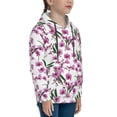 thumbnail image 3 of Fotbe Orchids Flowers Pattern Youth Pullover Hooded Sweatshirt, Boys Hoodie, Kangaroo Pocket Hoodie for Kids Girls -Small, 3 of 6