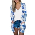thumbnail image 2 of Women's Jackets Lightweigh Trendy Under $15 Printing Long Sleeve Casual Blouse With Pocket Cardigan Outwear, 2 of 5