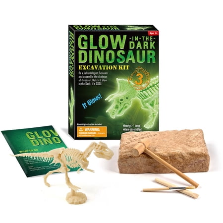 Dinosaur Dig Kit for Kids, 3D Skeleton Dinosaur Excavation Kit Glow in The Dark Dino Skeleton DIY Science Education Toys