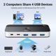 thumbnail image 2 of Conmutador USB UGREEN USB 3.0 de 4 puertos para 2 ordenadores con cables, 2 of 9
