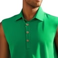thumbnail image 4 of Mens Sleeveless Golf Tees Shirts Button Collared Tank Tops Summer Boys Casual Solid Color Pullover Going-Out Loungewear Vests Tanks, 4 of 4