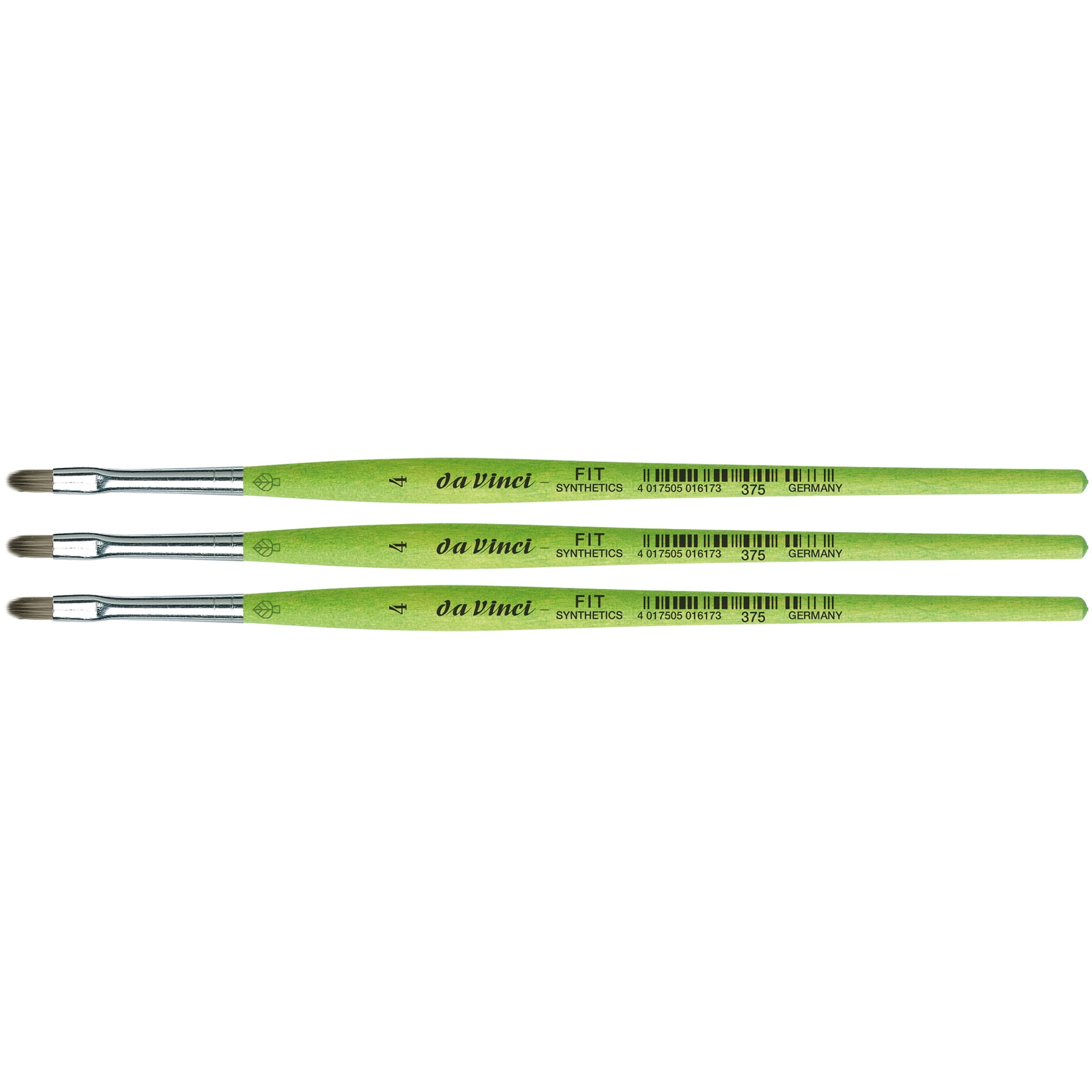 da Vinci FIT Synthetics Student Brush, Synthetic, Acrylic & Tempera, Filbert, Series 375, Size 4, Pack of 3