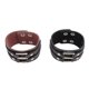 thumbnail image 1 of Pulseras Punk Del Abrigo Del Puño, Pulsera De Cuero De La PU Punk Elegante Marrón Negro 2pcs Para Las Mujeres, 1 of 7