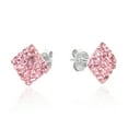thumbnail image 2 of Dazzling Pink Square Shaped Cubic Zirconia Encrusted Stud Earrings, 2 of 5