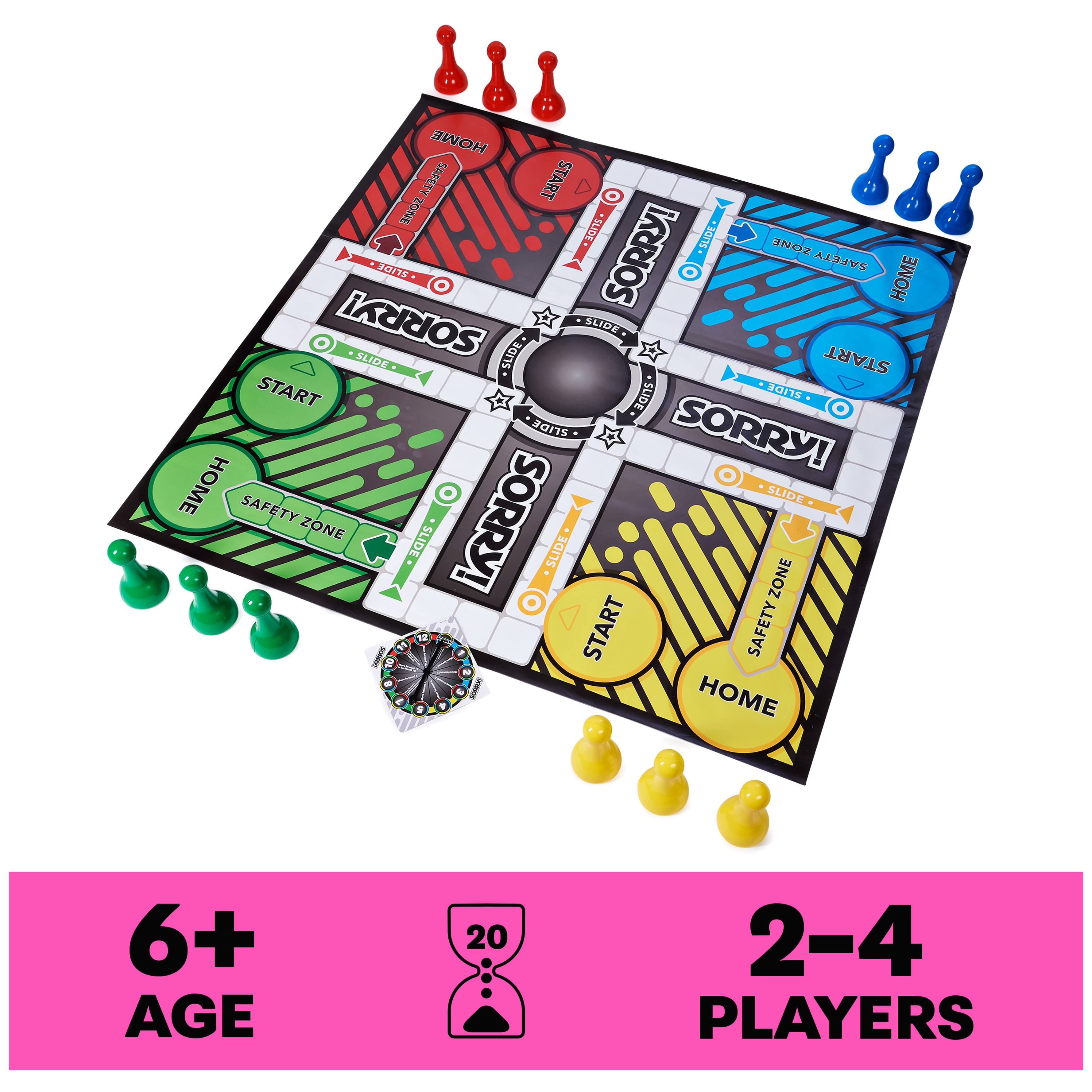 Sorry Board Game, Giant Edition Family Indoor Outdoor, For Kids 6 & Up - image 3 of 9
