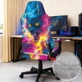 thumbnail image 3 of Pzuqiu Wolf Gaming Chair Covers Soft Office Chairs Protector with 2 Pieces Armrest Covers Lightning Scratchproof Elastic Gaming Chair Covers Set for Home, Shop, Office, 3 of 7