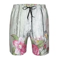 thumbnail image 4 of Kll Vintage Wood With Floral Men'S Casual Summer Beach Shorts Hawaiian Shorts With Pockets-Medium, 4 of 9
