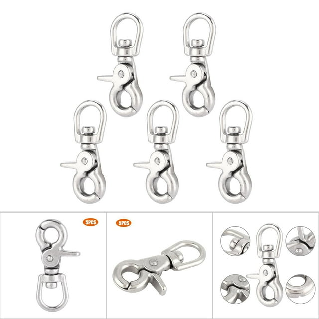 5Pcs Durable Stainless, Swivel Snap Hook Clasp Snap Hooks,Snap Steel Steel Snaps, Houseboat Accessories