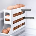thumbnail image 3 of Four Layer Egg Storage Rack, 4 Layer Automatic Egg Rolling Dispenser, 4 Tiers Egg Holder For Fridge Can Store 30 Eggs, Used In Kitchens And Cabinets To Save Space (White), 3 of 5