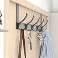 thumbnail image 6 of 7.08*12.59 Inch Over The Door Hooks, 5 Heavy Duty Coat Rack All Metal Coat Hanger for Jacket Hat Towel bags in Bathroom Bedroom Dorm, 6 of 9
