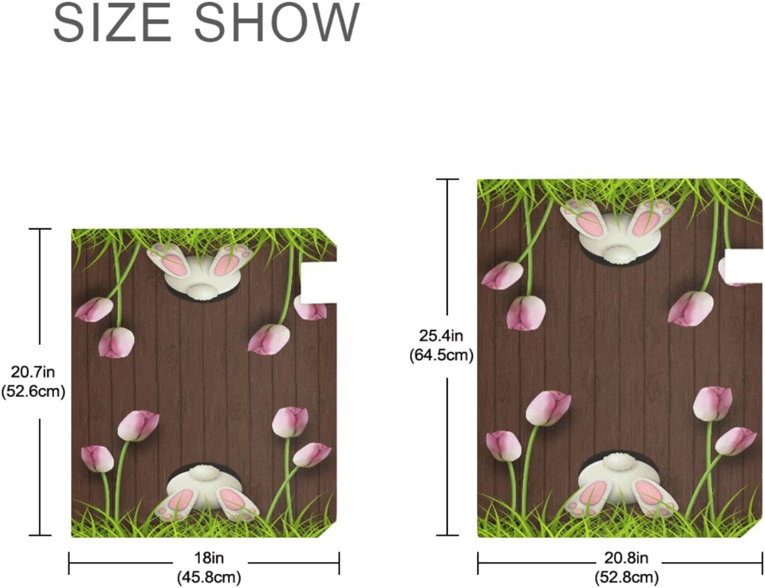 Easter Mailbox Covers, Easter Bunny Pink Tulips Mailbox Covers Oxford Cloth Post Box Cover with Magnetic Strip for Garden Yard Decor