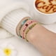 thumbnail image 5 of Nvzi Pulseras de cuentas de piedra hechas a mano para mujer, lindas cuentas de piedra de semilla, pulsera de cuerda ajustable, regalos de joyería de playa de verano, rosa, 5 of 5