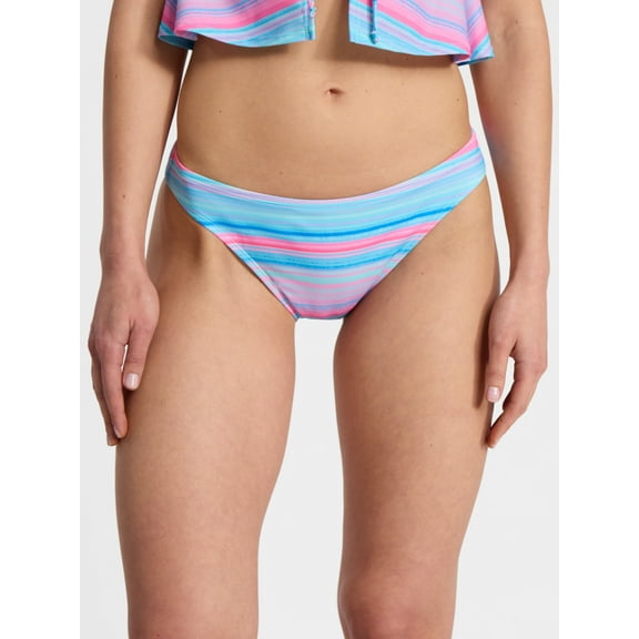 No Boundaries Multi Stripe Bikini Bottoms, Women’s