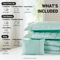 thumbnail image 4 of Regency Heights Full/Queen Size Comforter Set, 4-Piece Bedding Set for All Seasons, Geometric Metallic Comforter Bed Set with Decor Pillows,Aqua/Silver, 4 of 7