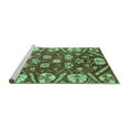 thumbnail image 2 of Ahgly Company Machine Washable Indoor Rectangle Abstract Turquoise Blue Modern Area Rugs, 3' x 5', 2 of 4
