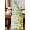 thumbnail image 3 of Table Runner Dresser Scarf 13 x 108 Inch Yellow Lemon Eucalyptus Leaf Watercolor Plant Wood Grain Table Runners Non-Slip Heat Kitchen Dining Table Decor for Indoor Outdoor Home Party Decoration, 3 of 7