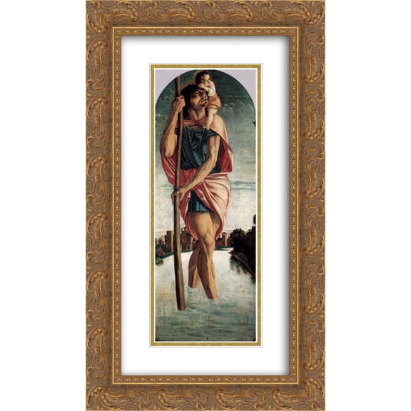 Giovanni Bellini 2x Matted 14x24 Gold Ornate Framed Art Print 'Polyptych of San Vincenzo Ferreri'
