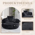 thumbnail image 5 of Villeston Oversized Bean Bag Chair for Adults & Kids, Chenille Lazy Bean Bag Sofa with Wrap-Around Backrest & Pillows for Bedroom, Living Room, Playroom,Black, 5 of 9