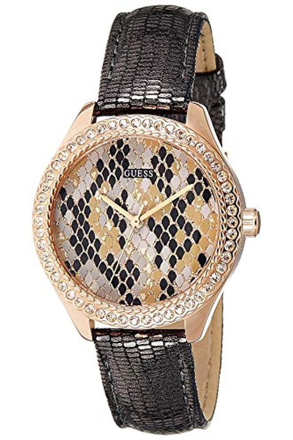 Women's MINI MYSTICAL 36mm Brown Synthetic Leather Band Steel Case Quartz Analog Watch W0626L2