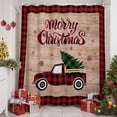 thumbnail image 2 of Shower Curtains Sets for Bathroom Decor Retro Farm Plaid CarWaterproof Bathroom Curtain with Hooks,Buffalo Grid Xmas Tree on Wood Grainfor Bathroom Decor,72x72IN, 2 of 9