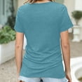 thumbnail image 5 of WHEANG Women's Crew Neck Ruched Short Sleeve Tops, Solid Color Casual T Shirts for Women, Fashion Blouses Skin-Friendly Versatile Everyday Outfit Summer Tops for Women(Color Blue Size S), 5 of 6
