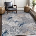 thumbnail image 4 of CAMILSON Spring Leaf Tropical Botanical Easy-Cleaning Non-Shedding Washable Outdoor Indoor Area Rug Blue 10x14, 4 of 11