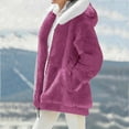 thumbnail image 5 of HongQid Winter Coats for Women Fleece Zip Up Jackets Warm Plush Hooded Plus Size Winter Coats Oversized Fuzzy Jackets, 5 of 9