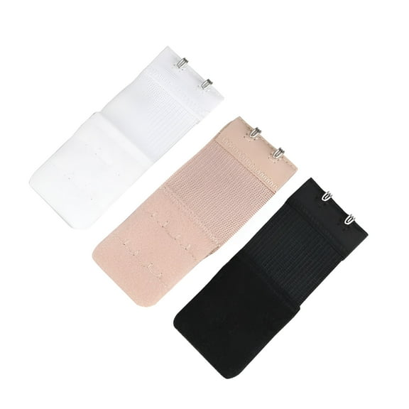 TELOLY Bra Extender 2 Hook 3Pcs Extender 2 Hooks Elastic Extension Strap 2 Rows 2 Hooks Comfortable Extenders for Ladies (Black White), 3.15"X1.26"X0.08"