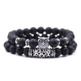 thumbnail image 4 of Owl Shape Bracelet Natural Stone Jewelry Set Handmade Adjustable Unique Design for Men Women 2PCS, 4 of 4