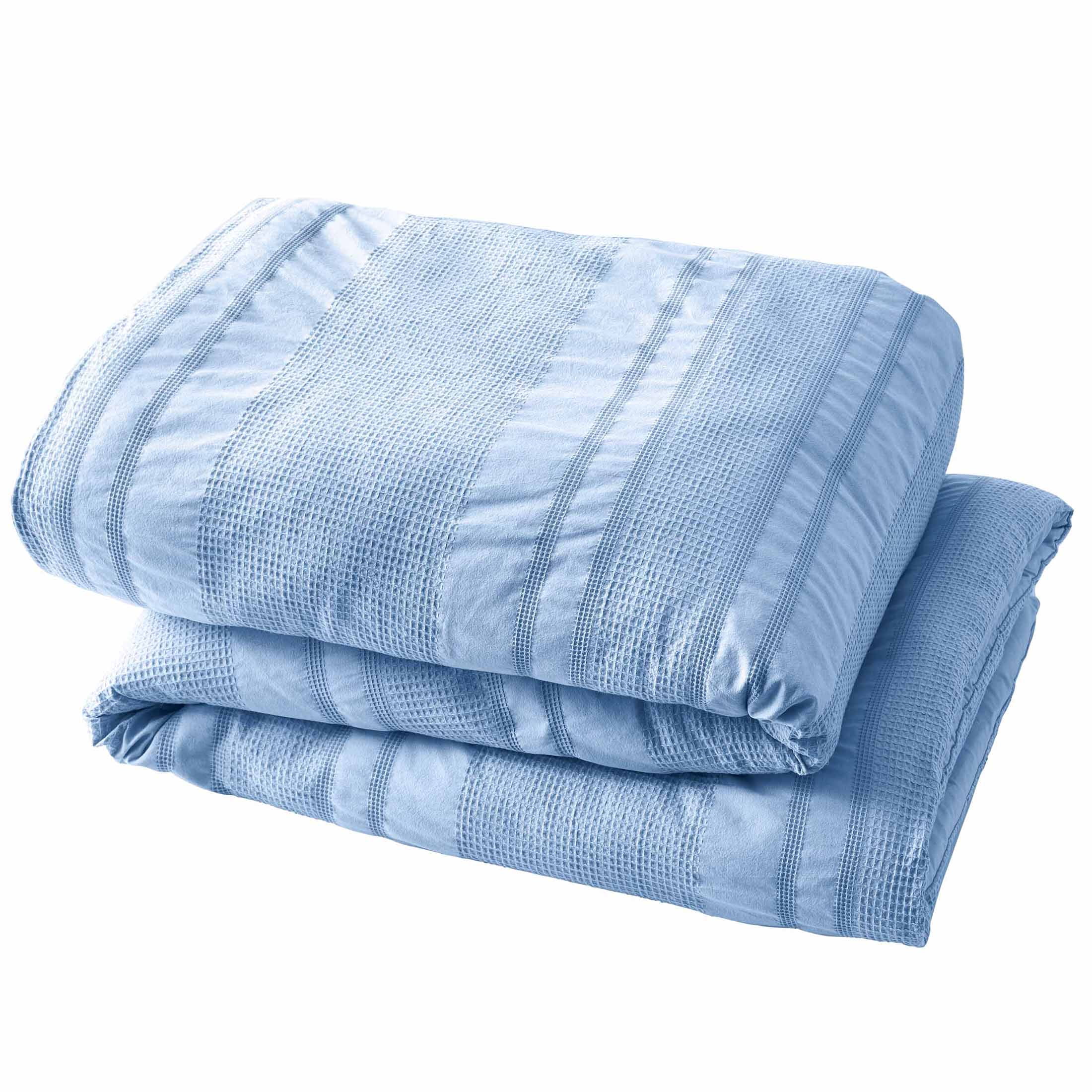 Better Homes & Gardens 3-Piece Blue Waffle Stripe Comforter Set, Adult King
