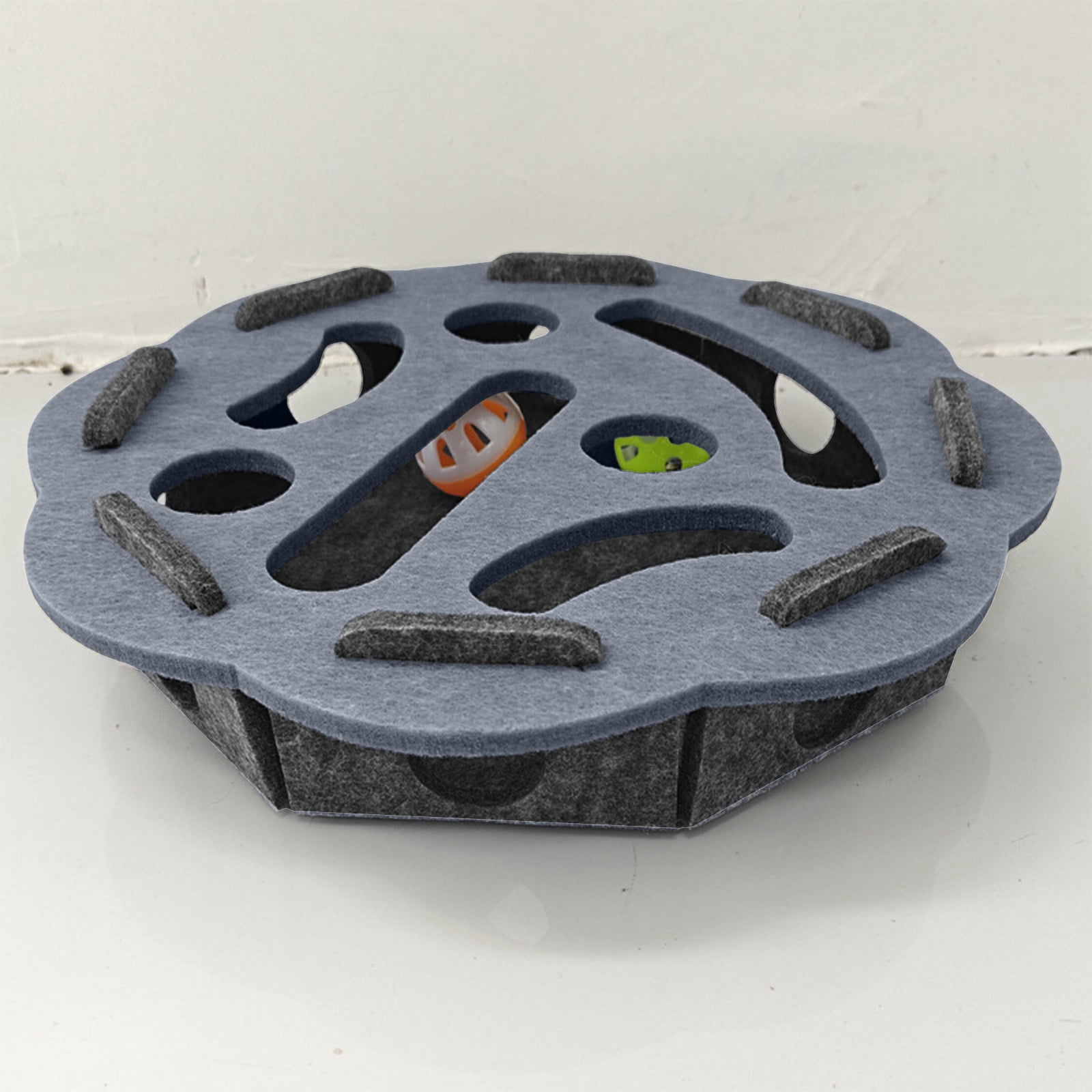 Interactive Cat Puzzle Feeder Toy - Felt Maze Box with 3 Jingle Balls for Indoor Cats Kittens | Educational Toys Interactive For Indoor Tease Box,cat toys for indoor cats,A4# Blue