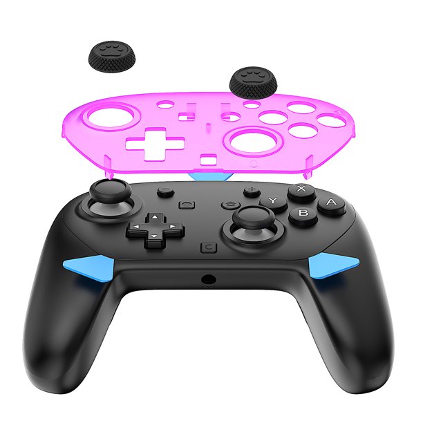 Carcasa de recambio compatible con el mando Pro de segunda generación de Nintendo Switch: carcasa transparente con teclas
