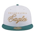 thumbnail image 2 of Men's New Era White/Green Philadelphia Eagles Scripted 59FIFTY Fitted Hat, 2 of 7