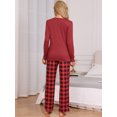 thumbnail image 3 of DARING DIVA Women's Soft Long Sleeve Plaid Pajama Set with Pockets L Red, 3 of 6