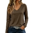 thumbnail image 2 of Long Sleeve Shirts for Women Fall Outfit 2026 Fashion Casual T Shirt V Neck Basic Loose Tunic Tops 2XL, 2 of 7