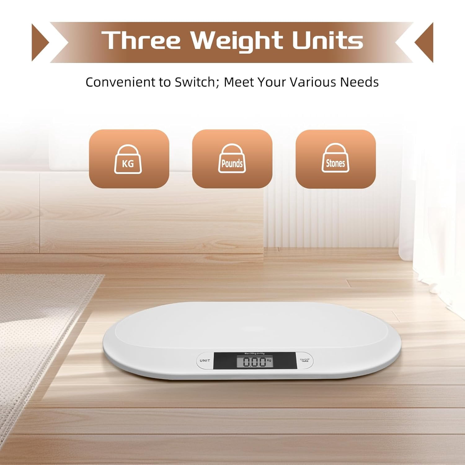 Electronic Digital Baby Infant Scale, Baby Weighing Scale, Pet Scale, Automatic Shut Off,LCD Display,Four Rubber Feet,for Weighing Items Blow 20kg/44pounds