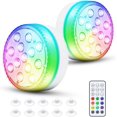 thumbnail image 1 of 2 Pack Pool Lights Submersible LED Light Underwater Battery Operated Pond Lights with RF Remote Suction Cups 16 Colors Magnet Waterproof for Aboveground Inground Pools Fountain Bathtub Aquarium, 1 of 7