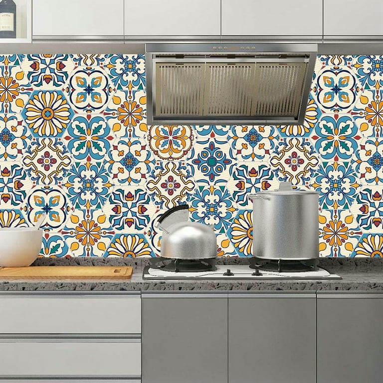 Ginger Hexagon Tile Wall Floor Self Adhesive Vinyl Stickers,kitchen  Bathroom Backsplash Carrelage Decal, Peel & Stick Home Decor 
