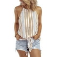 thumbnail image 2 of EQWLJWE Robe Longue pour Femmes Col Rond Ample Décontracté Rayé Imprimé Sans Manches, 2 of 7