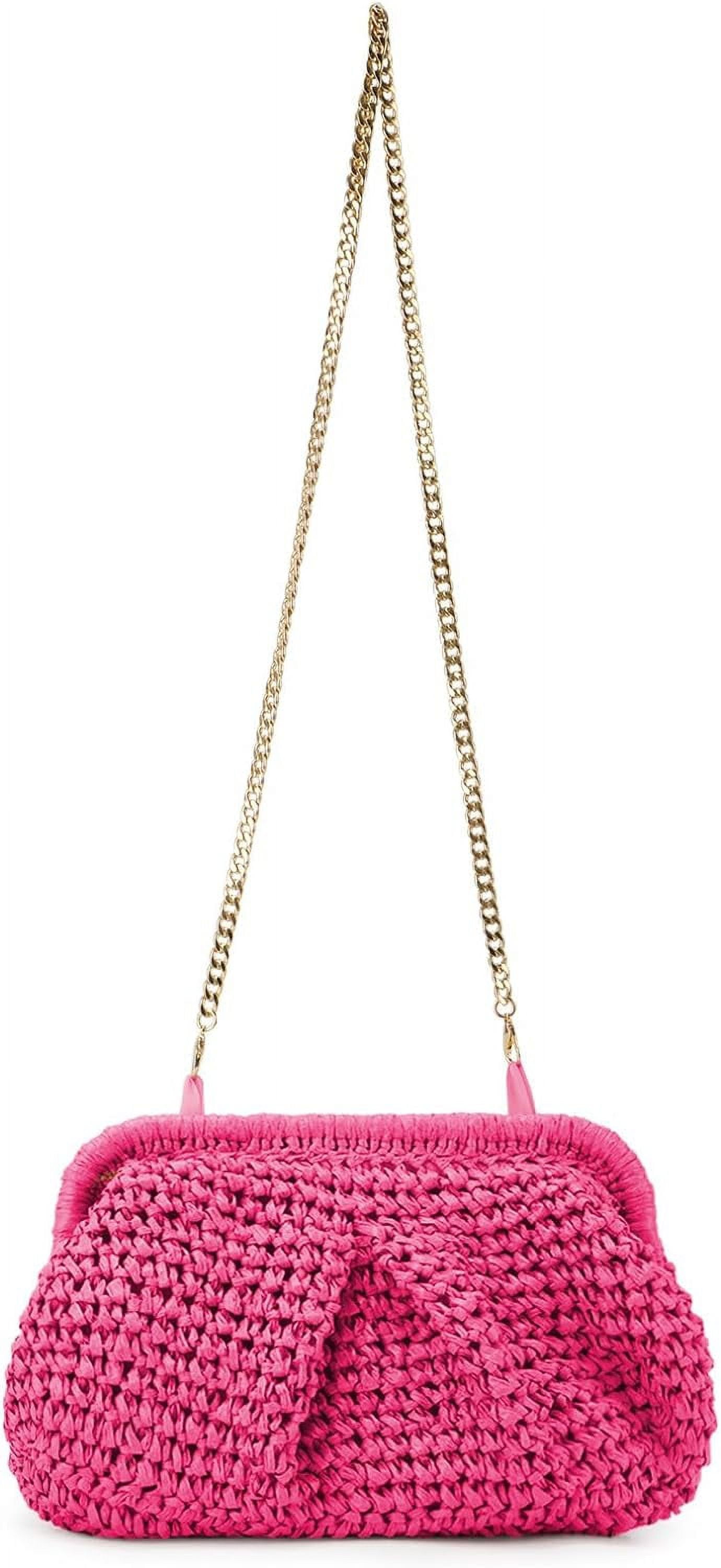 Straw Clutch Purse for Women Cloud Dumpling Pouch Straw  display picture 1